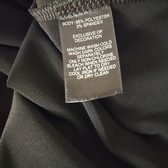 WHBM Womens XL Tunic Top Black V-neck Tiered Layered Ruffle Flutter Sleeve - Picture 9 of 9